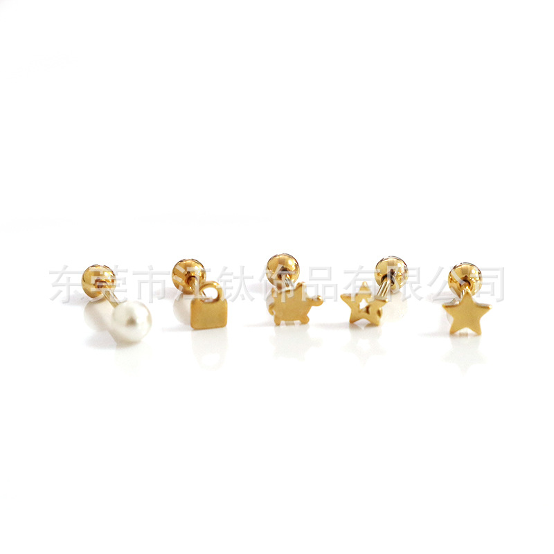 F136 Titanium Heart Stud Earring & Labret – G23 Titanium Alloy Body Piercing Jewelry for Men Women - Image 5