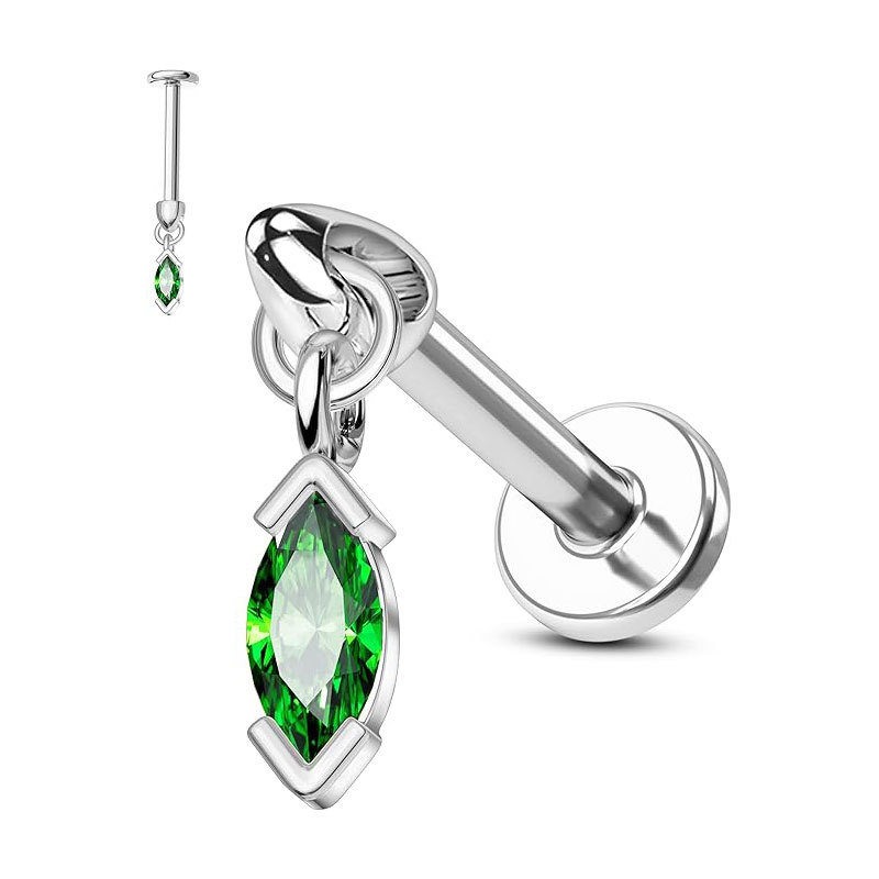 Custom Flower-Shaped Water Drop Zircon Earrings Ear Bone Studs 16g Stainless Steel Piercing Jewelry - Image 4