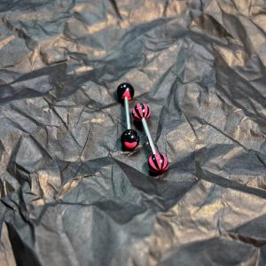 Tongue Nail Hot Girl Punk Tongue Ring Barbell 316L Surgical Steel Striped Tongue Piercing Jewelry Wholesale