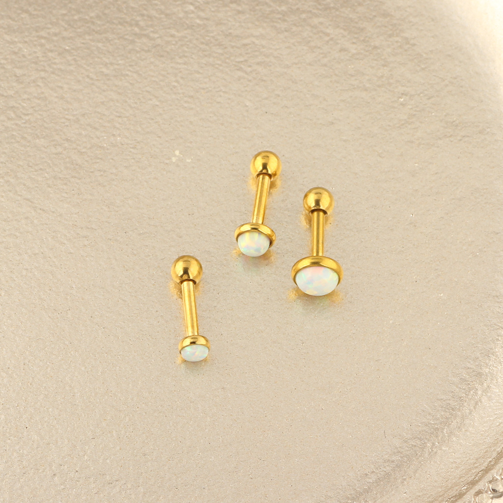 Opal Star Ear Climbing Earring 316L Surgical Steel Cubic Zirconia Cartilage Stud for Women - Image 2