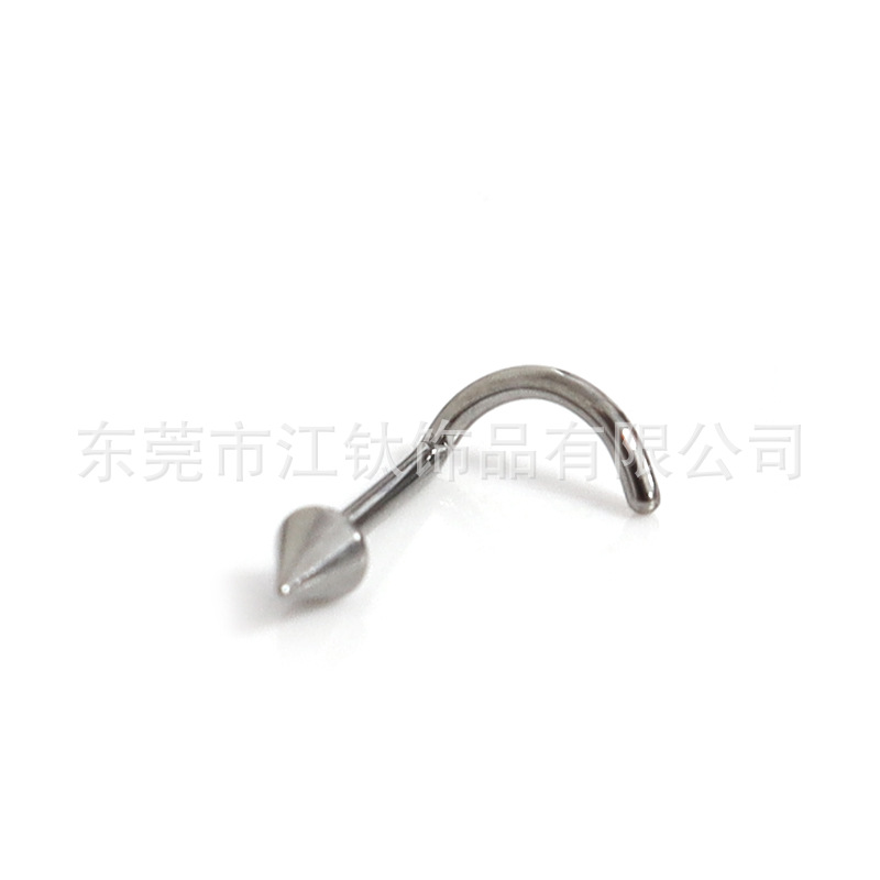 F136 Titanium Sharp Cone Nose Stud S-L Bend L-Pin Nose Piercing Jewelry G23 Titanium Alloy Body Jewelry - Image 2