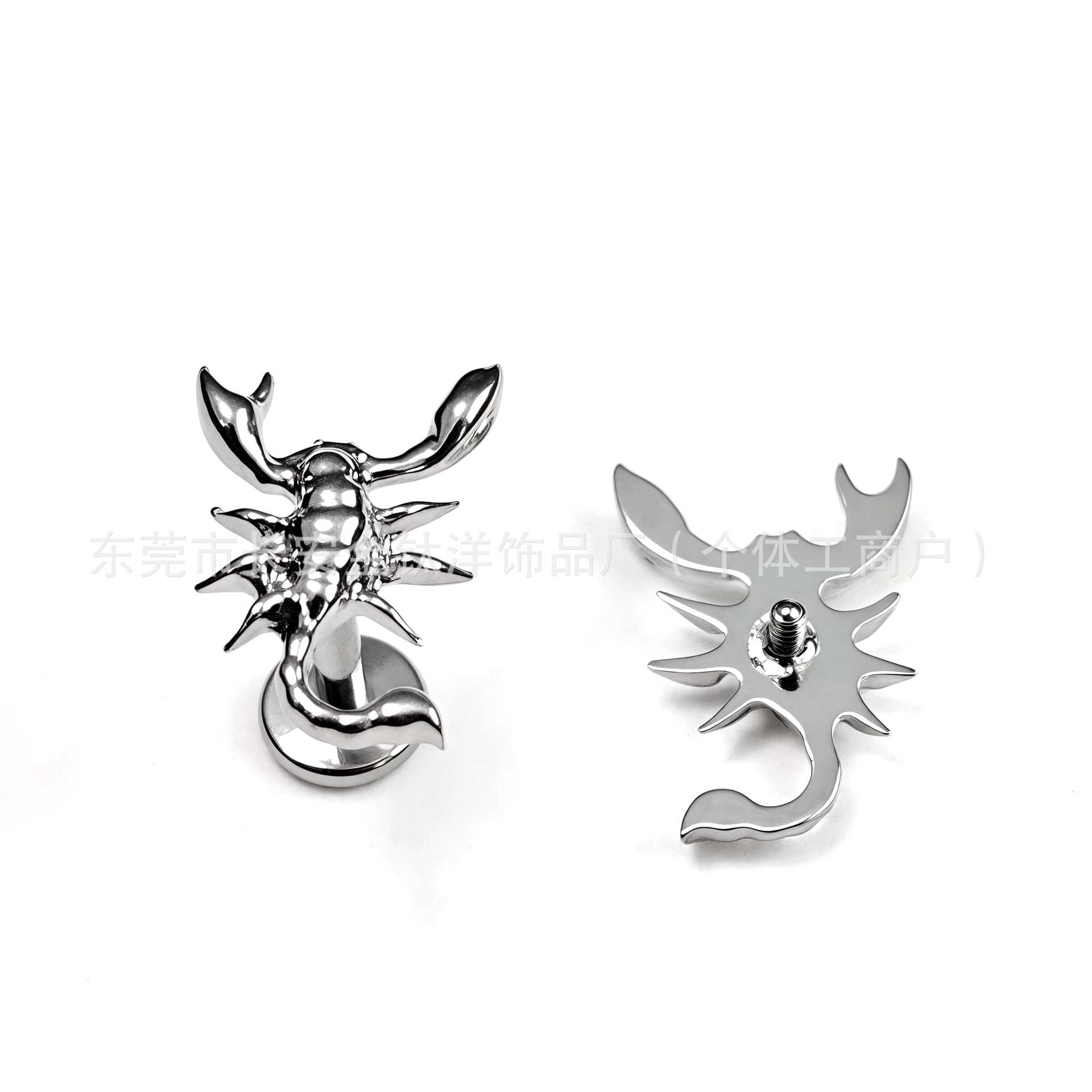 F136 Titanium Glossy Scorpion Earrings Nose Nail Ear Bone Nail Lip Nail G23 Titanium Alloy Body Piercing Jewelry Wholesale - Image 3