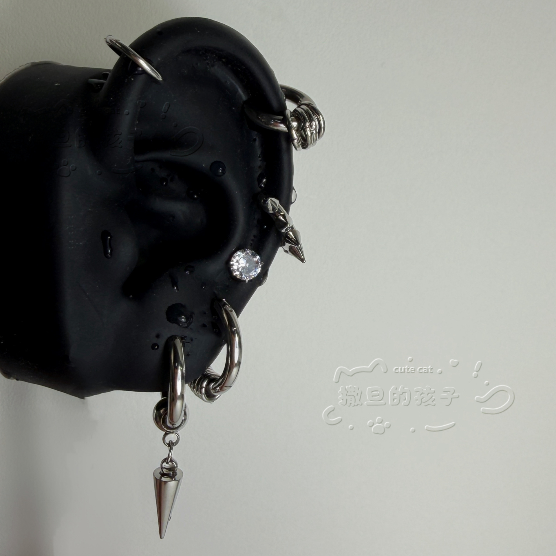 Ear Bone Studs Titanium Steel Plain Dark Black Earrings Hoop Studs for Helix Tragus Conch Piercing - Image 4