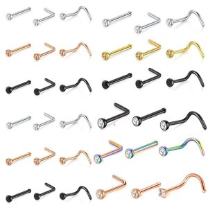 Stainless Steel Nose Ring - Amazon Style Ready Supply Nose Nail Piercing Jewelry Nose Rings