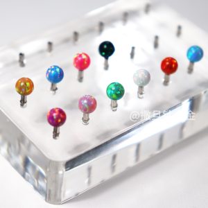 F136 Implantable Titanium Alloy Opal Tongue Barbell internally Threaded Drinkable Anodized Piercing Jewelry