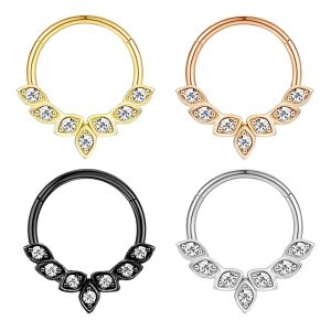 Personalized Star Nose Ring Nose Clip Ear Cartilage Piercing Jewelry Rose Gold 1.2x10mm Stainless Steel