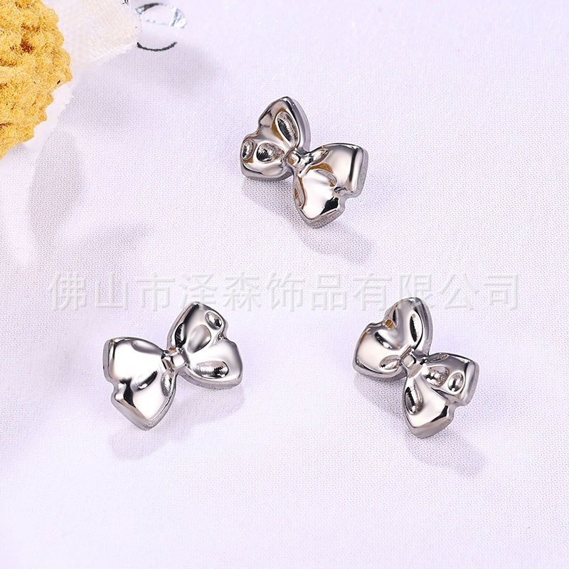 F136 Titanium Alloy Bowknot Earrings for Women, Lip Studs, Simple Internal Thread Piercing Jewelry - Image 2