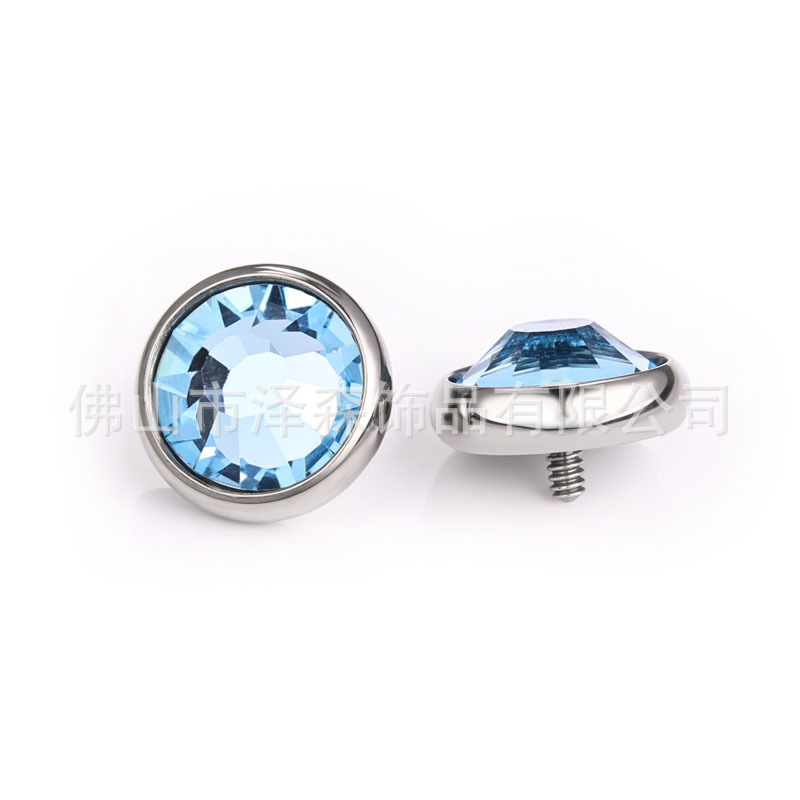 F136 Titanium Alloy Inlaid Czech Diamond Tongue Nail Lip Ear Piercing Jewelry - Image 5