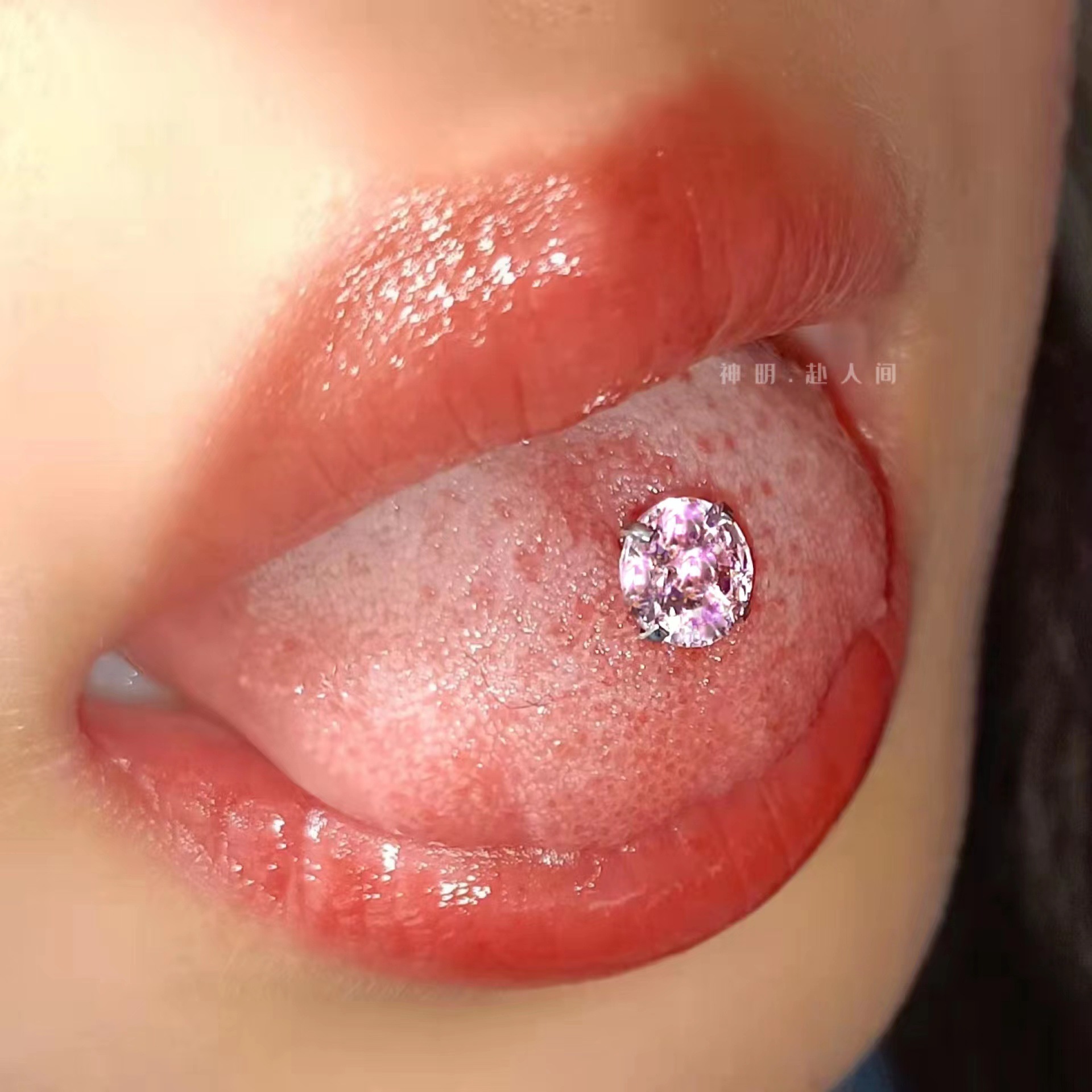Niche Design Hot Girl Titanium Steel Tongue Ring Barbell 14G 14mm Oral Piercing Jewelry Wholesale - Image 2