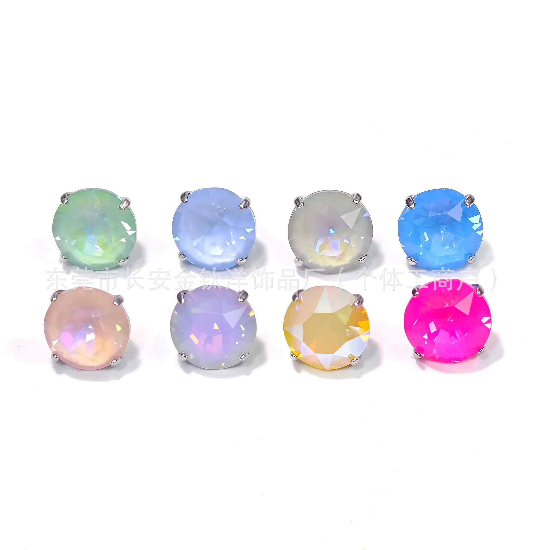 F136 Titanium Round Bottom Coated Swarovski Lip Nail Earrings Ear Bone Nail G23 Titanium Alloy Piercing Jewelry - Image 2