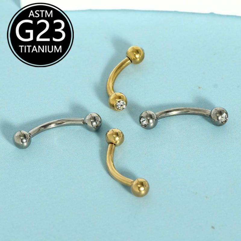1 Piece F136 Titanium Eyebrow Piercing Nail Simple Classic Round Eyebrow Nail European American Piercing Jewelry Wholesale - Image 4