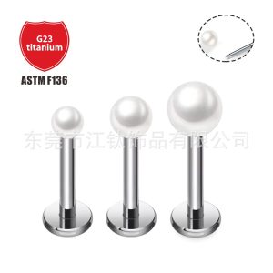 G23 Titanium Labret Stud Earring - ASTM F136 External Thread Lip Nail Jewelry