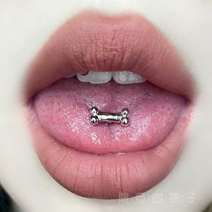 Pure Love Puppy External Thread Tongue Barbell 316L Surgical Steel 12mm Bar 1.6mm Gauge Sweet Cool Tongue Ring Wholesale