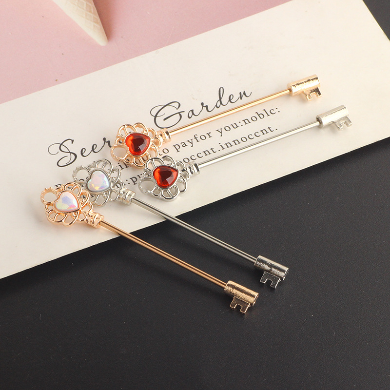 Industrial Barbell Ear Cartilage Earring Love Key Long Rod Ear Nail Jewelry Stainless Steel CZ - Image 5