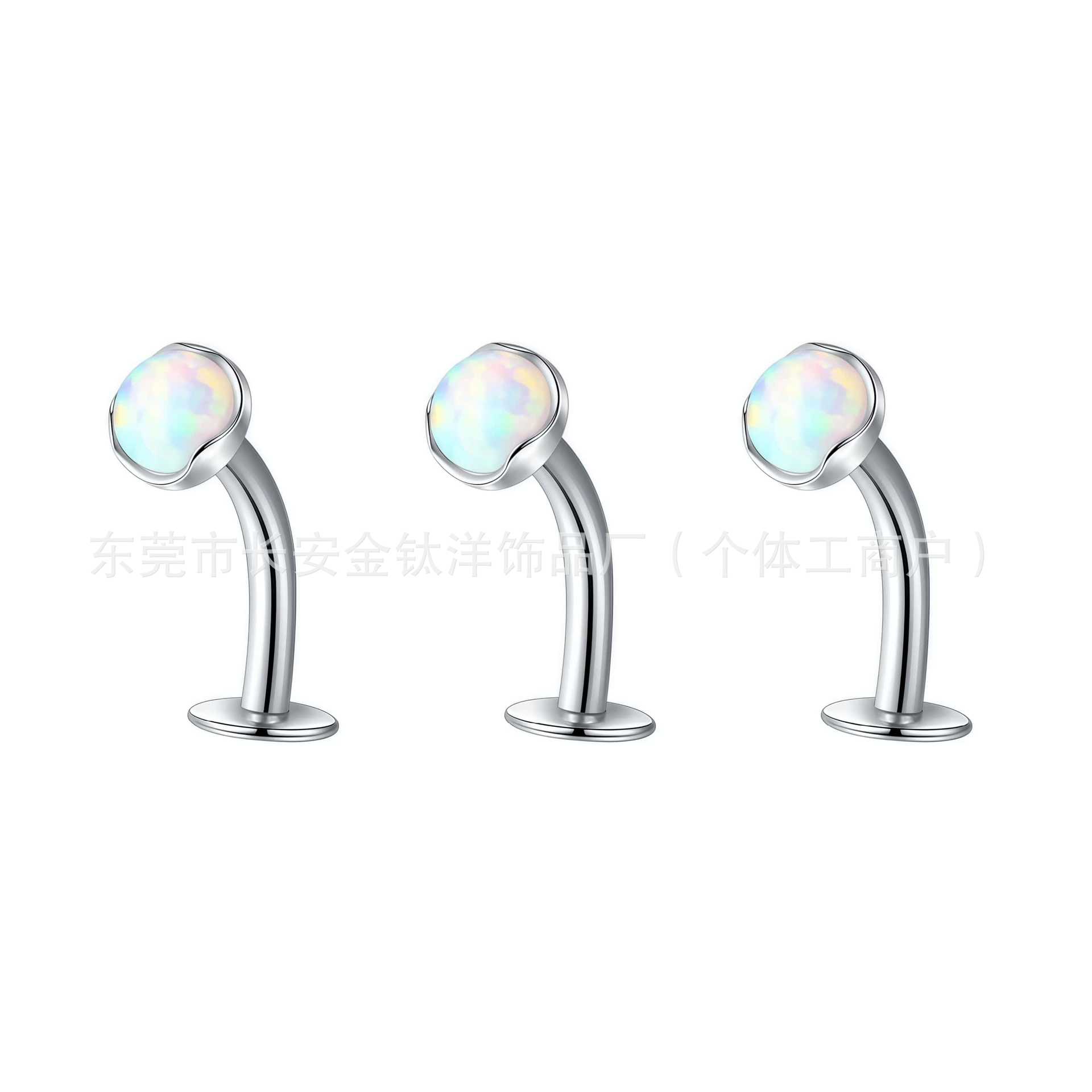 F136 Titanium Wavy Edge Australian Opal Czech Diamond Suspended Navel Ring Belly Button Piercing Jewelry - Image 2