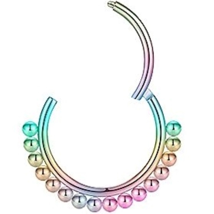 G23 Titanium Ball Nose Ring - Closed Hoop Multifunctional Earring, Titanium Alloy Piercing Jewelry - Image 3