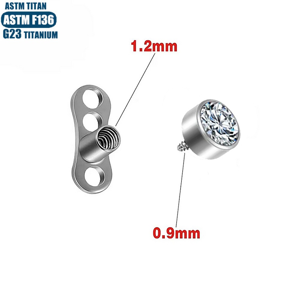 F136 Titanium Zircon Buried Nail Internal Thread Clavicle Skin Graft Nail Puncture Jewelry Human Body Implant with Base - Image 4