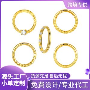2023 New Hot Sale Stainless Steel Diamond Nose Ring Zircon Nose Ornaments Women's Elegant Fashion Split Ring Universal Ring