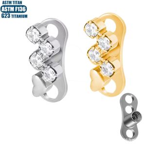 F136 Titanium Alloy Claw Inlay Zircon Nail Subcutaneous Implant Claw Nail Internal Thread Piercing Jewelry with Base