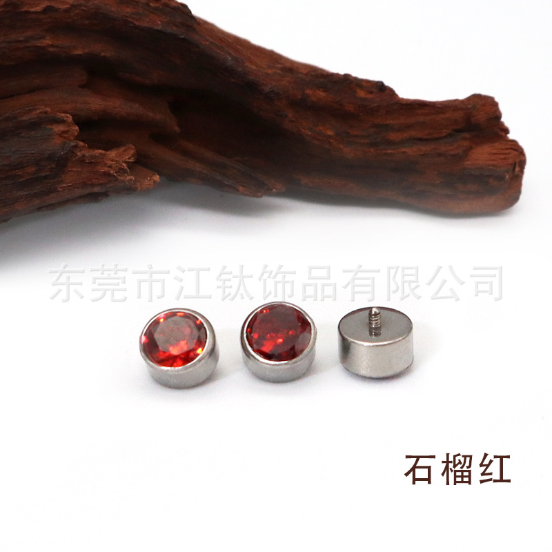 F136 Titanium Lip Stud with 5A Zircon Ear Studs - G23 Titanium Alloy Body Piercing Jewelry Ear Bone Stud Accessories - Image 4