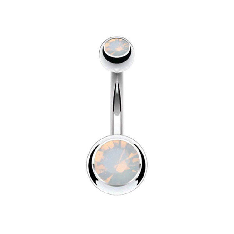 Crystal Heart Navel Ring Rose Gold Belly Button Piercing Body Jewelry 316L Surgical Steel - Image 5