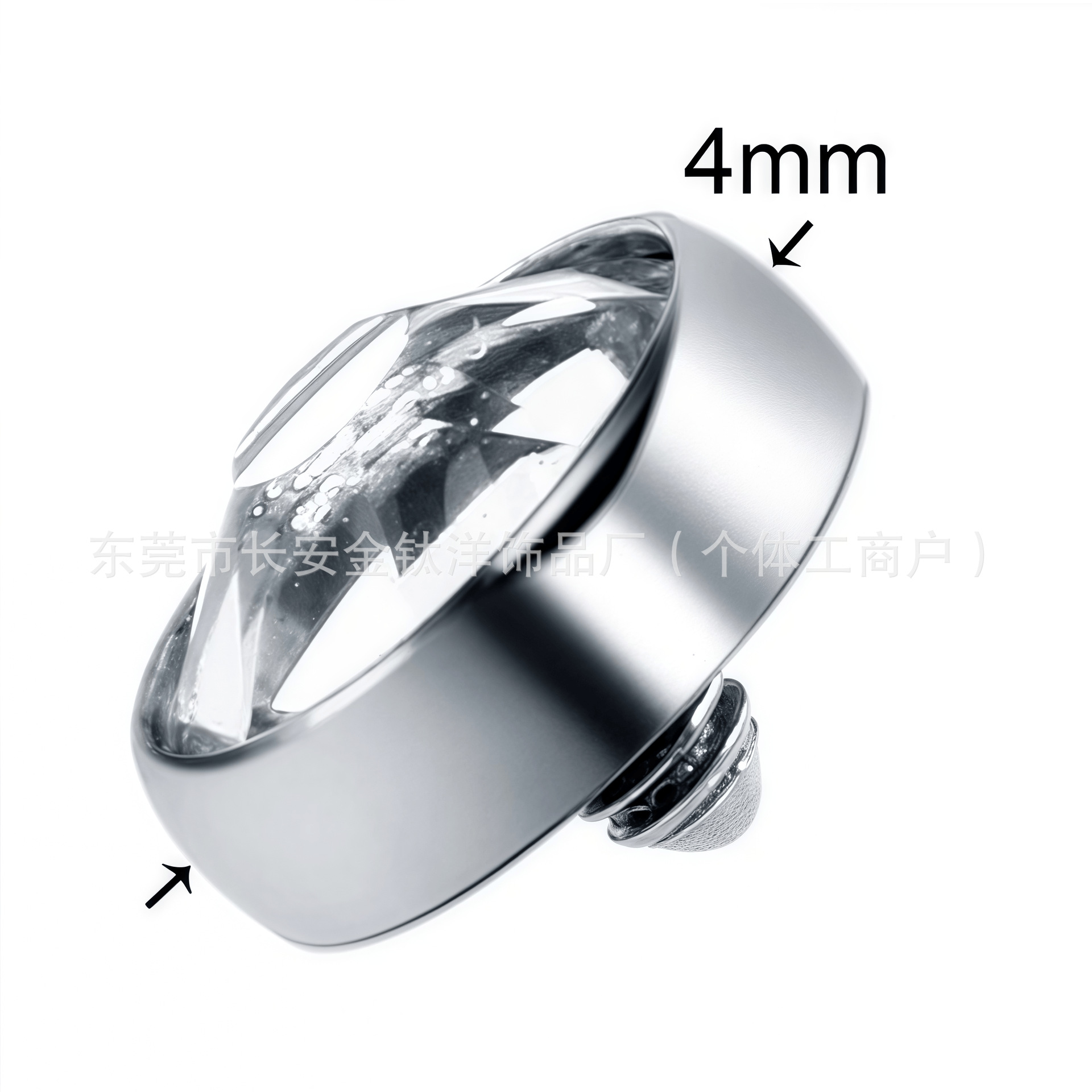 G23 Titanium Buried Nail with Czech CZ Stone Flat Back Labret Stud - Image 4