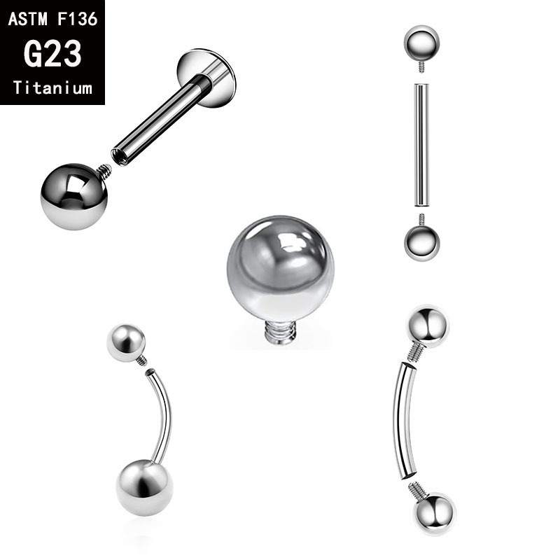 G23 Titanium External Thread Ball Eyebrow Lip Navel Top Accessories Replacement Ball F136 Alloy Body Piercing Jewelry - Image 4