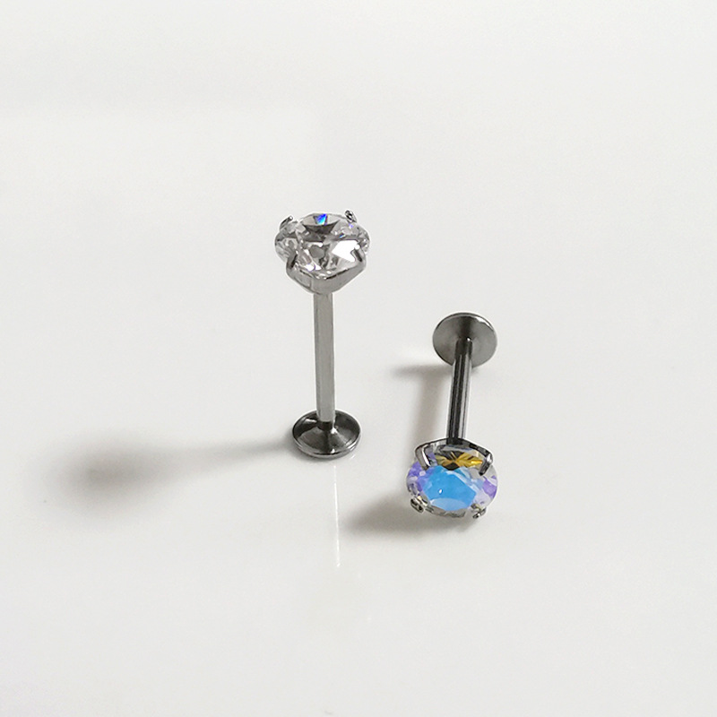 G23 Titanium Lip Piercing Jewelry 5A Zircon Claw Setting Ear Bone Nail Lip Nail - Image 4