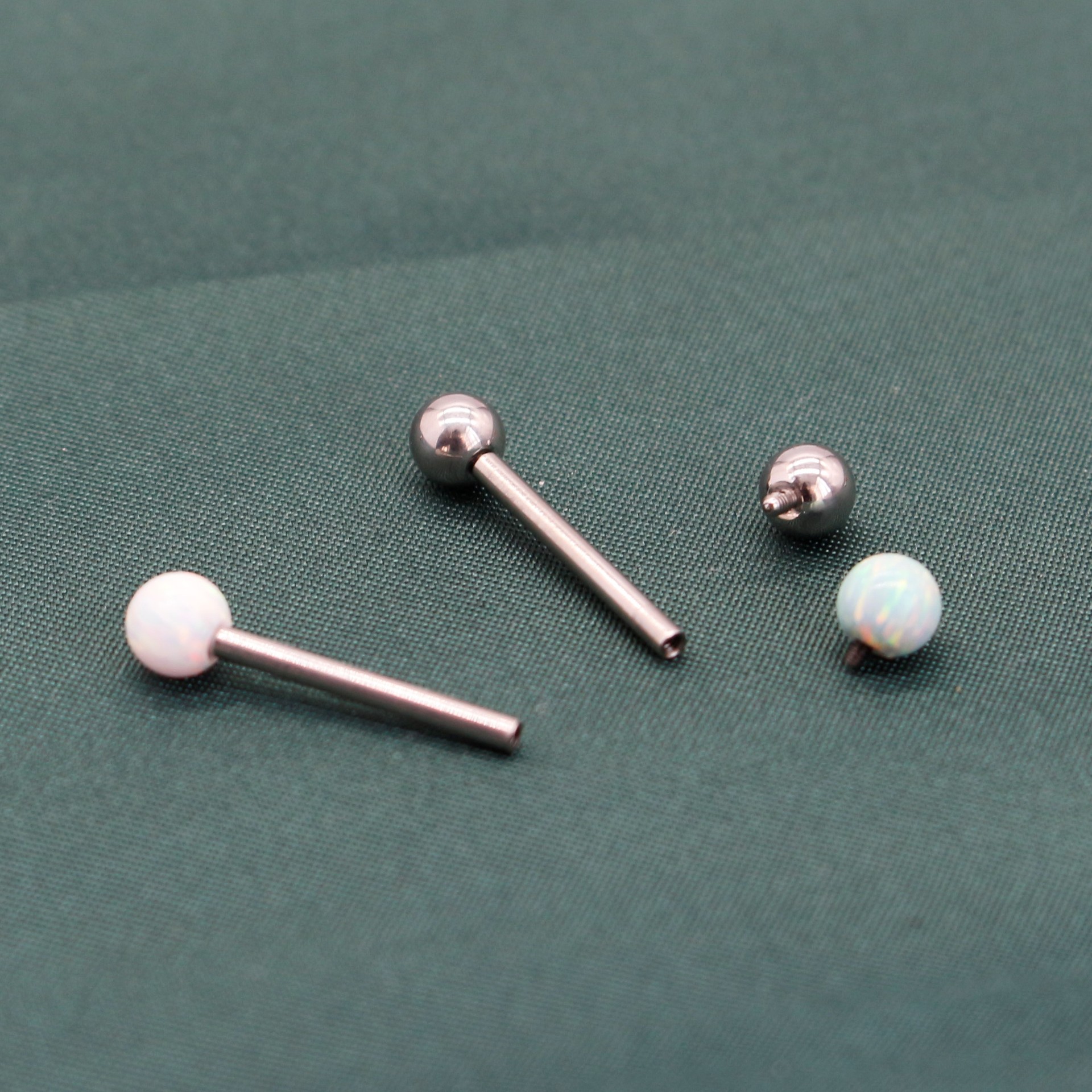 14G G23 Titanium Opal Tongue Barbell Internally Threaded Straight Bar Body Piercing Jewelry - Image 3