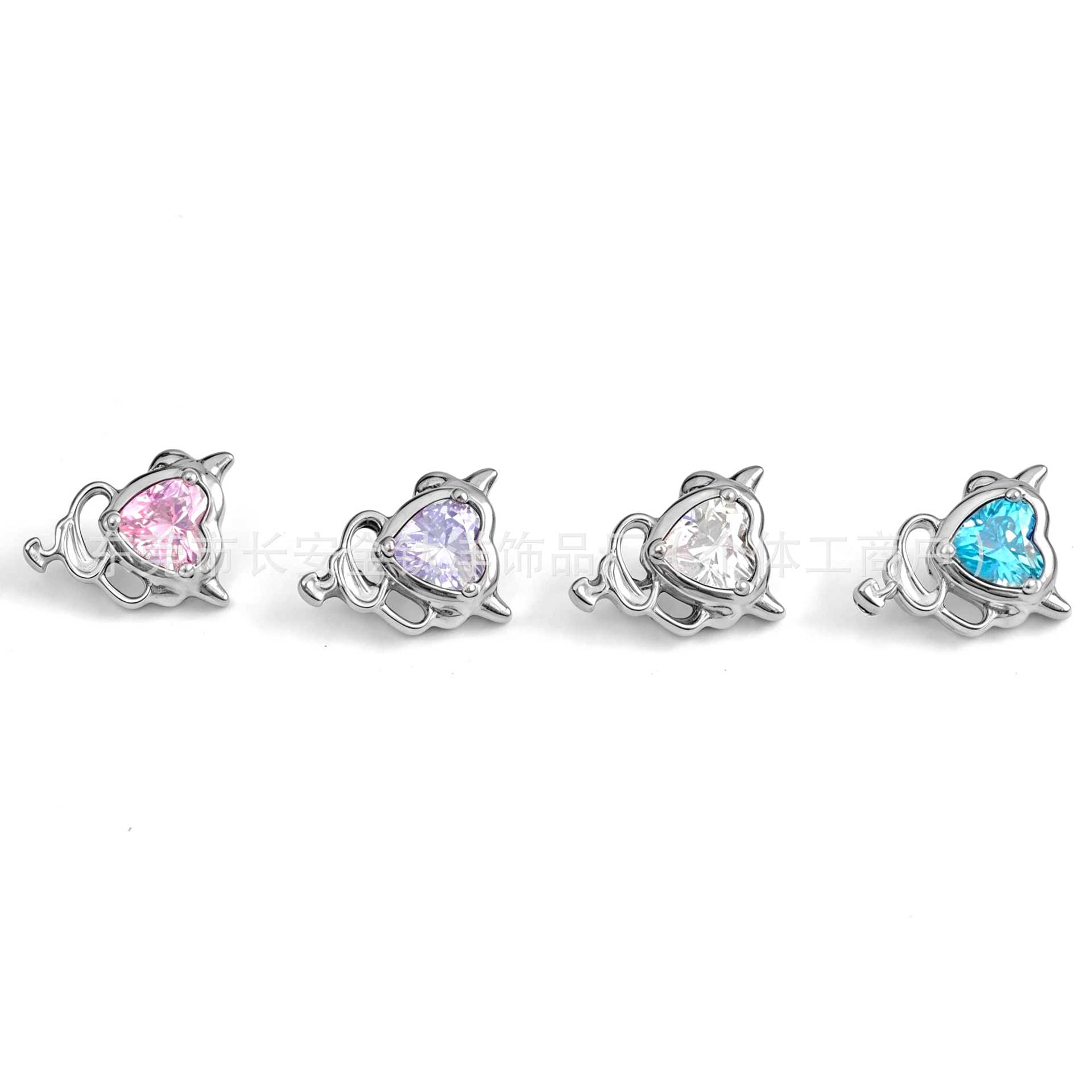 F136 Titanium Internal Thread Heart Devil Earrings Lip Nails Nose Nails Ear Bone Nails G23 Titanium Alloy Body Piercing Jewelry - Image 5