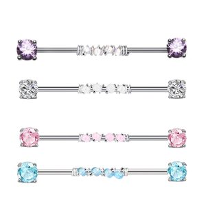 Blue Pine Bracelet Style 316L Surgical Steel Industrial Barbell Earring for Body Piercing - 2021 Summer Trend