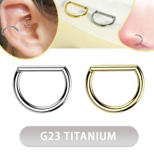Titanium Alloy Split Ring Earring Nose Ring Lip Ring Breast Ring - G23 Silver 1.2x8mm