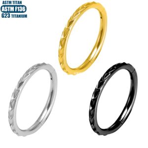 F136 Implant Grade Titanium Alloy Piercing Nose Ring Side Blossoms CNC Carved Nasal Septum Ring Conch Pierced Earrings