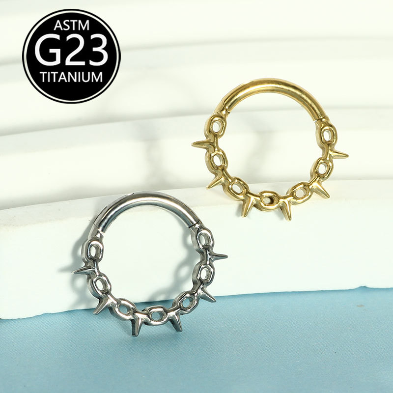 G23 Titanium Septum Hollow Nose Ring Nose Nail Ear Bone Nail Jewelry Wholesale - Image 4