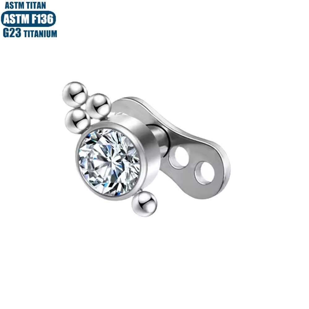 G23 Titanium Buried Bone Nail with Diamond Internal Thread Solder Ball Human Puncture Jewelry Clavicle Skin Graft Nail Clavicle Nail with Base - Image 2