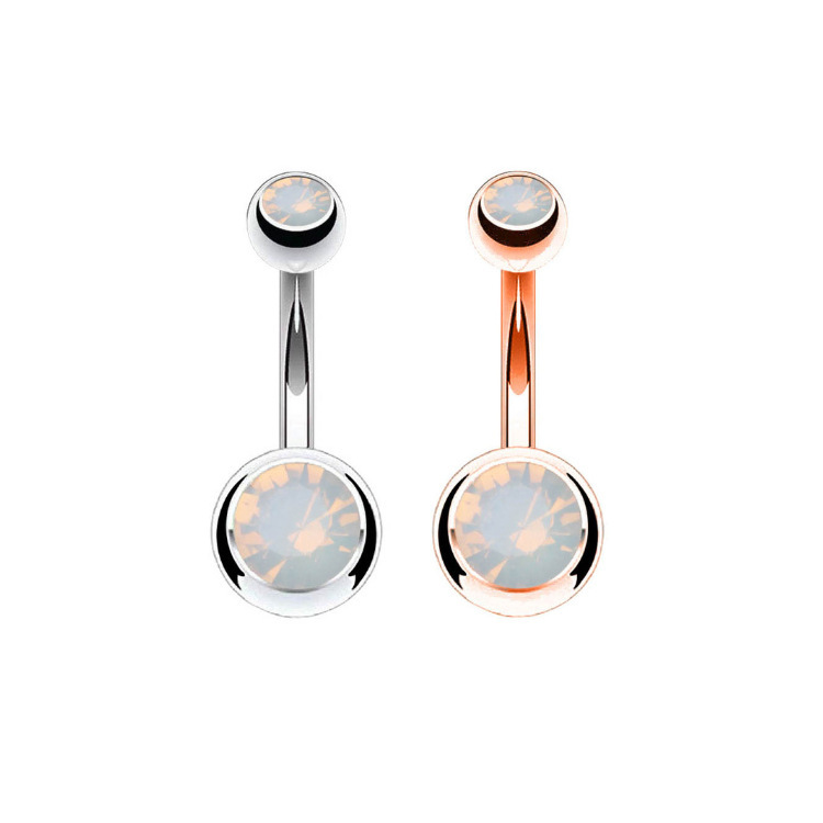 Europe-US Hot New Rose Gold Belly Button Ring Set: 3-Piece Gem Zircon Umbilical Piercing Jewelry - Image 3