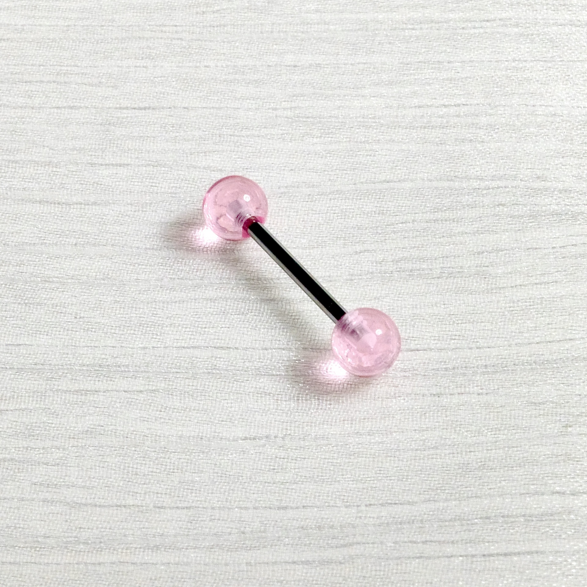 Pink Acrylic Tongue Nail Replacement 14G External Thread Tongue Barbell Jewelry 16mm - Image 3