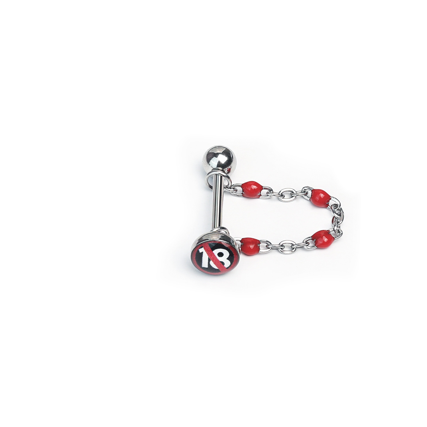 18+ Chain Tongue Piercing Barbell Removable Titanium Steel Unisex Hot Girl Punk Style - Image 3
