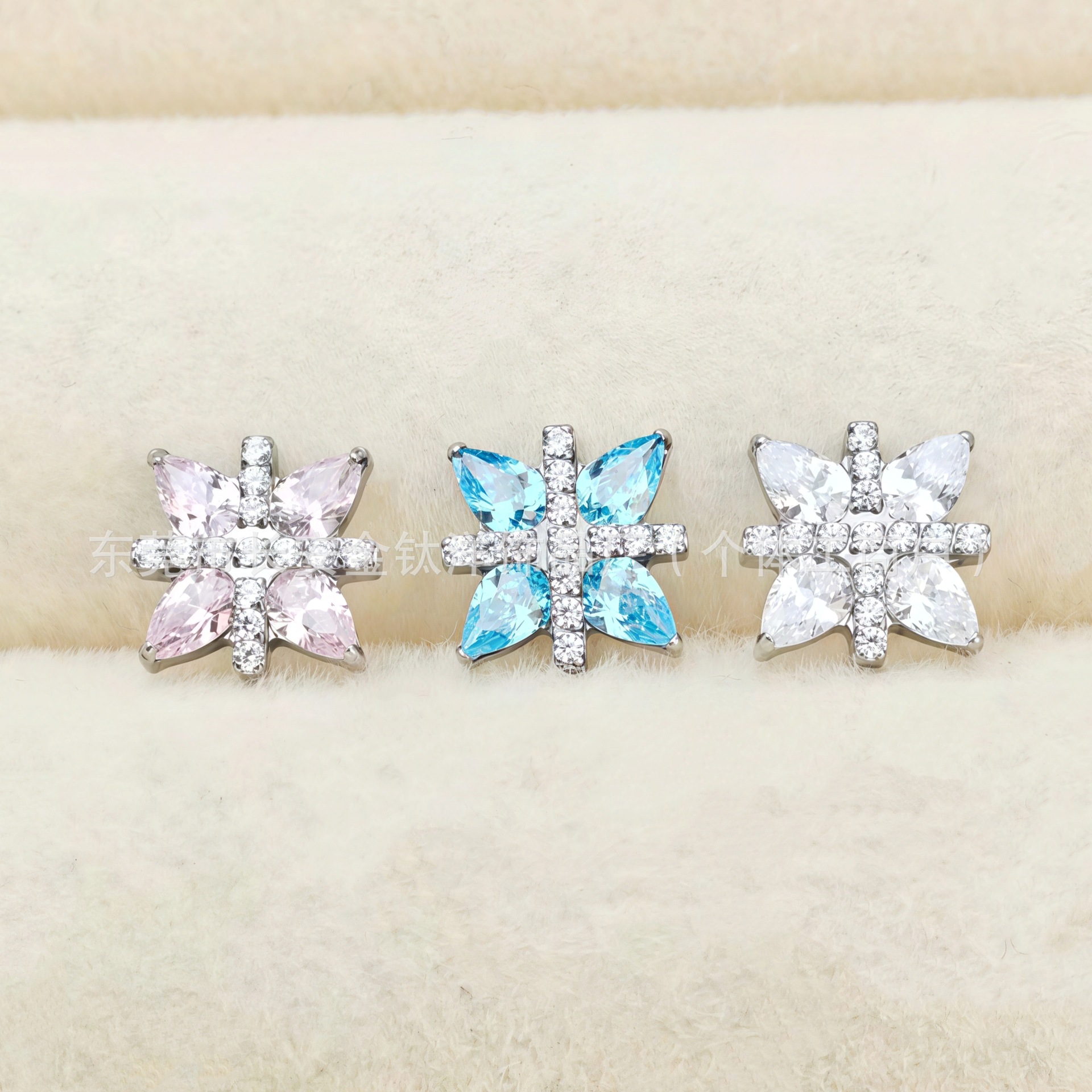 F136 Titanium Cross Eight-Pointed Star Water Drop Zircon Lip Stud Ear Stud Cartilage Ear Bone Piercing Jewelry - Image 4