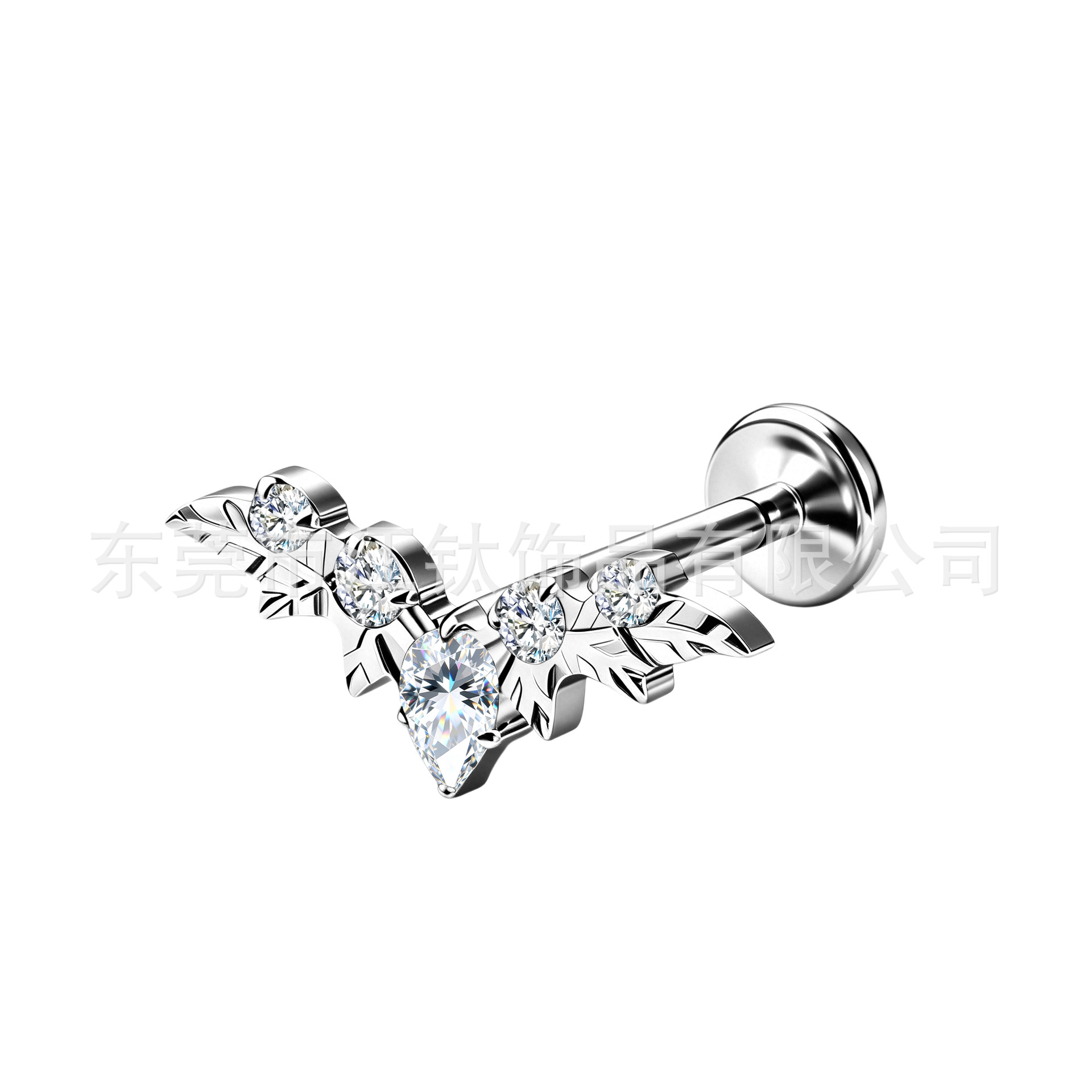 G23 Titanium Marquise Four-Pointed Star Heart Bat Ear Cartilage Stud Piercing Jewelry - Image 5