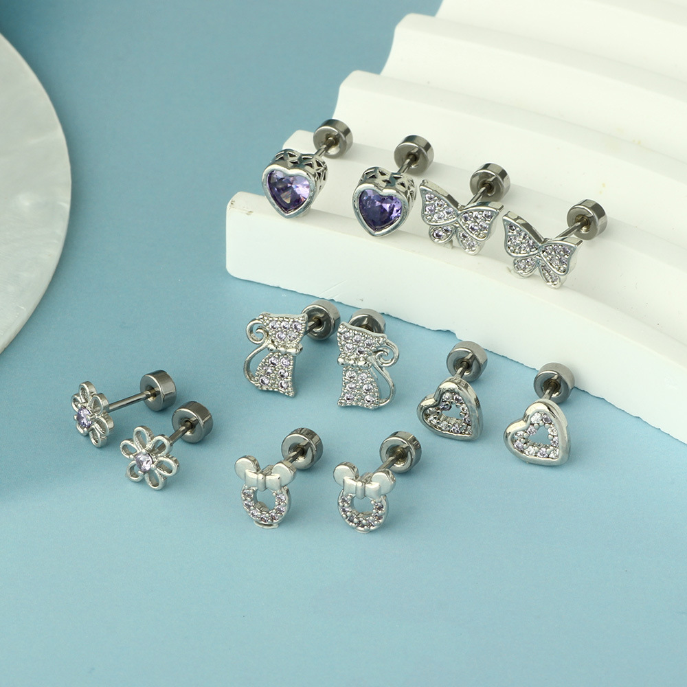 Screw Double Head Screw Ear Nail Cartilage Earrings Lip Nail Puncture Jewelry Ear Nail in Stock - Image 2