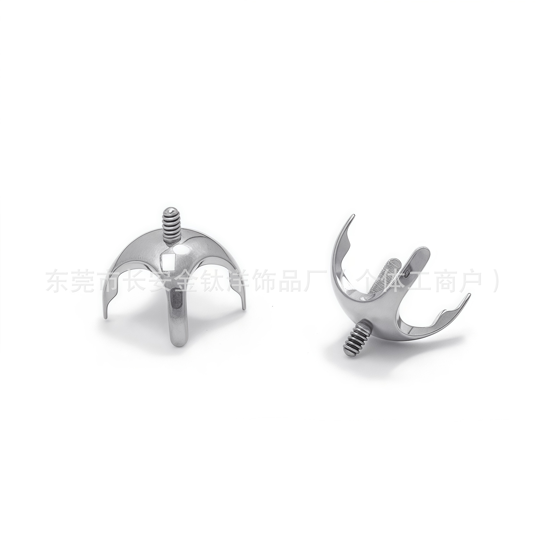 F136 Titanium 8mm Round Bottom Four-Prong Empty Setting DIY Claw Setting Eight-Sided Rose-Cut Zircon G23 Titanium Alloy Jewelry - Image 4