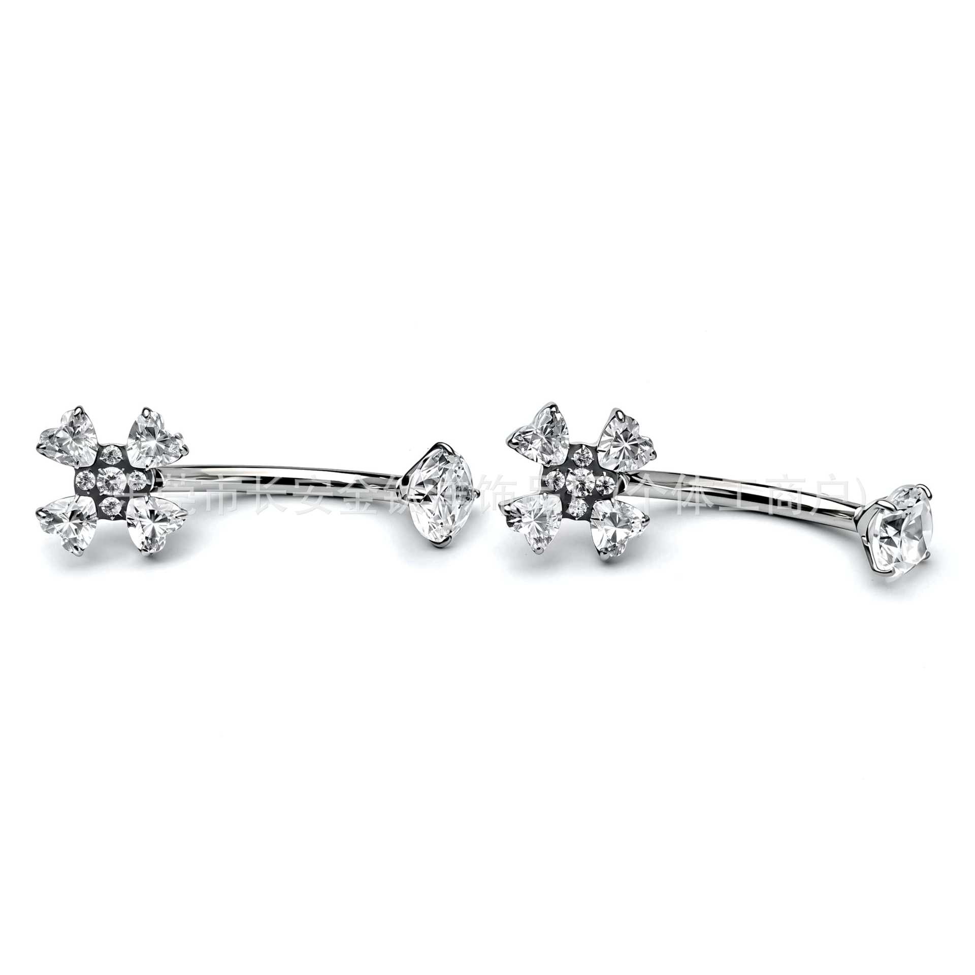 F136 Titanium Internal Thread Four-Leaf Clover Heart-Shaped Navel Ring G23 Titanium Alloy Body Piercing Jewelry - Image 4