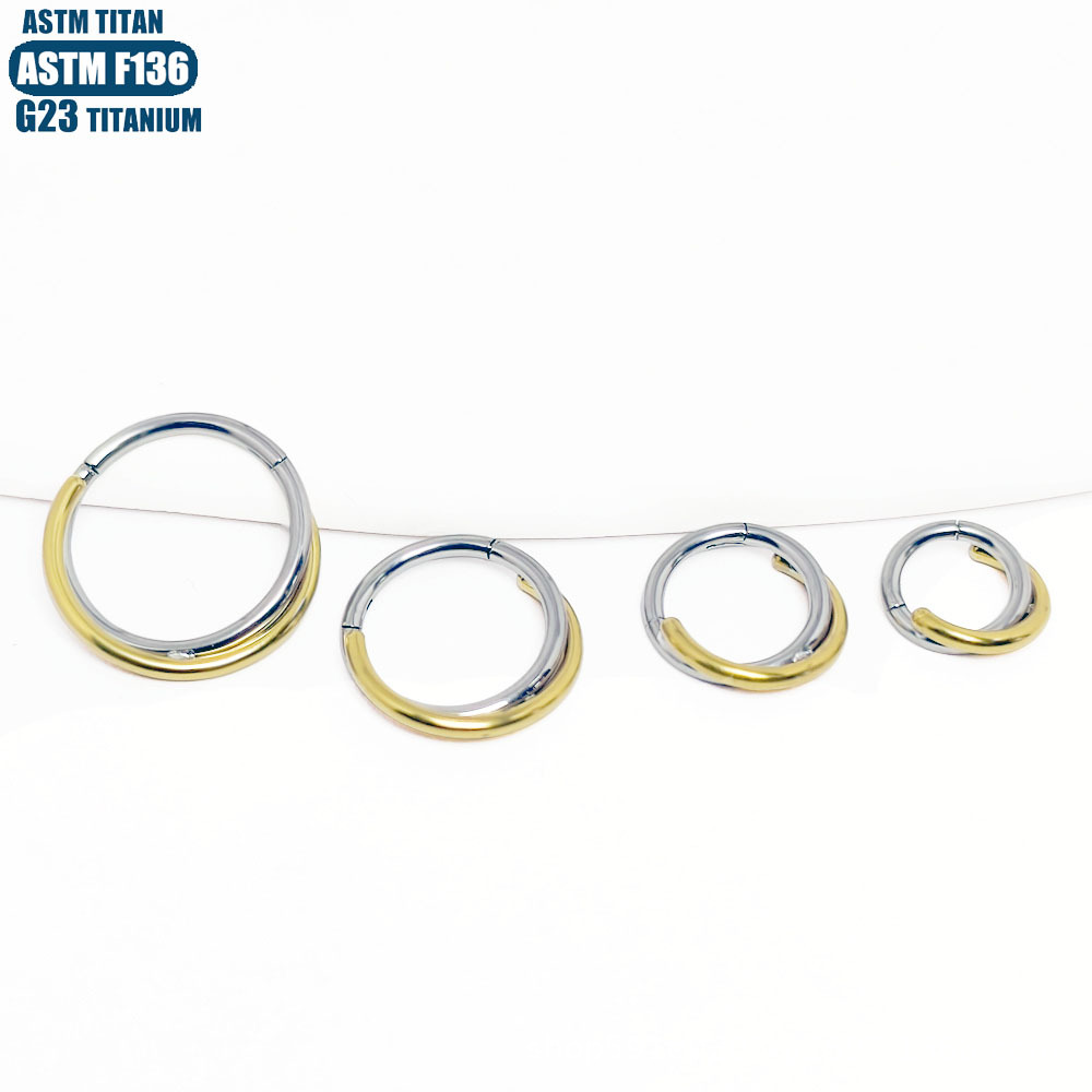 F136 Titanium Alloy Implant-Grade Nose Ring Fork Double Color Seamless Ring Nose Septum Ring Pierced Earrings Cartilage Ear Bone Nail - Image 5