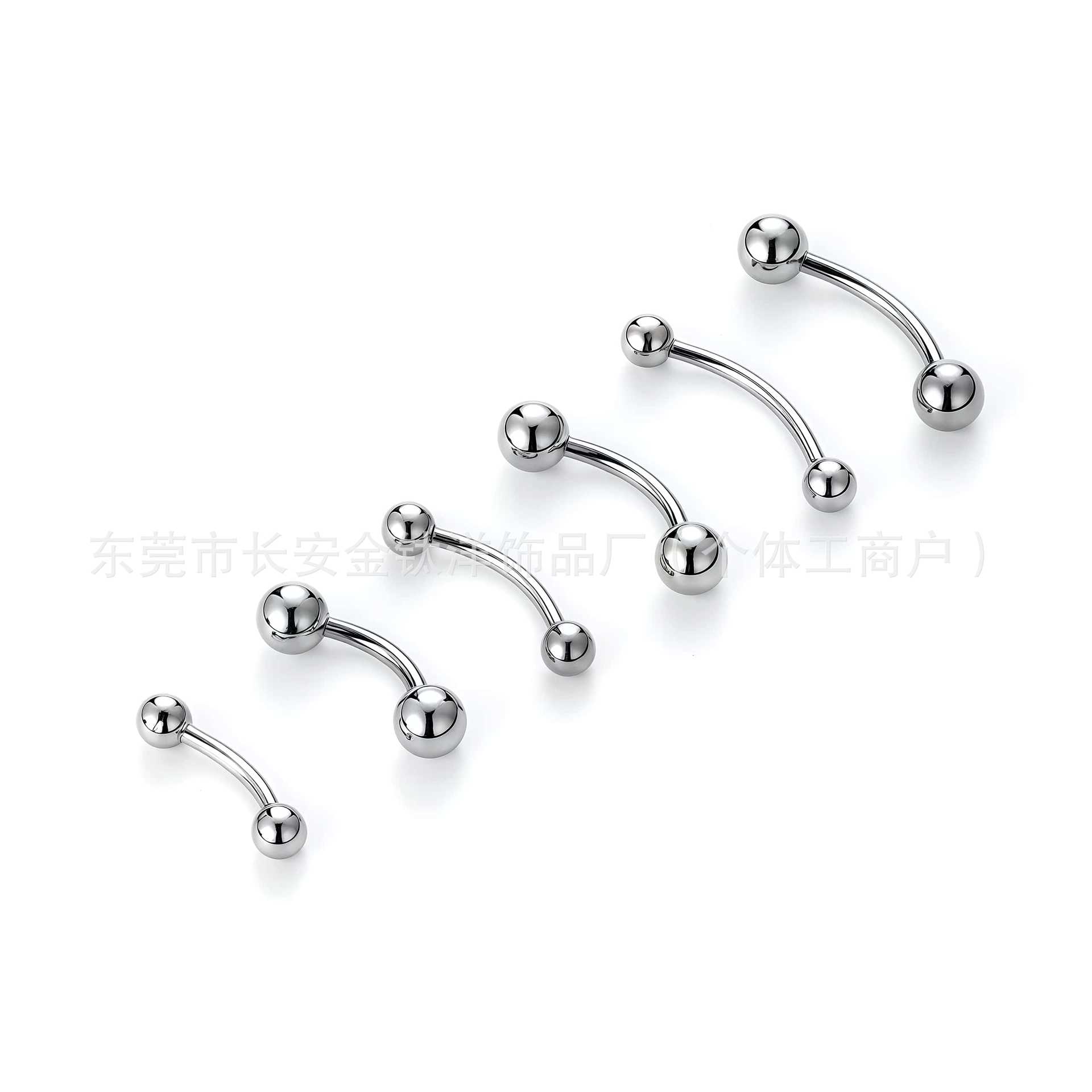 F136 Titanium Curved Barbell Internally Threaded Navel Eyebrow Ring 1.6mm x 16mm 5mm Balls Body Piercing Jewelry - Image 5
