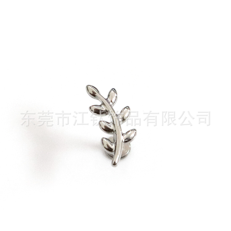 F136 Titanium Leaf Ear Studs Lip Nails G23 Titanium Alloy Body Piercing Jewelry Ear Bone Nails - Image 3