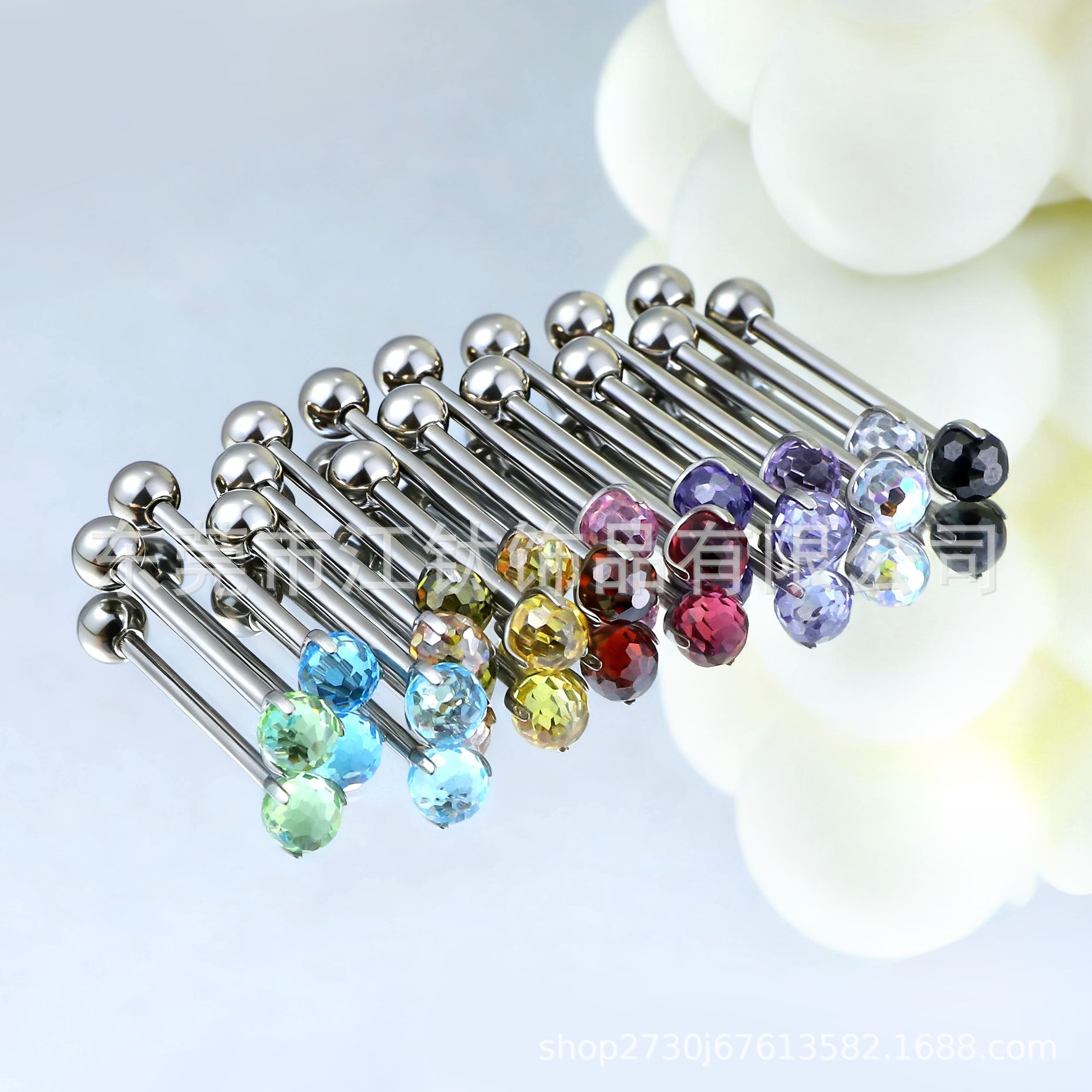 G23 Titanium Tongue Barbell Super Flash Bouncy Ball Small Light Bulb Tongue Ring Piercing Jewelry - Image 3