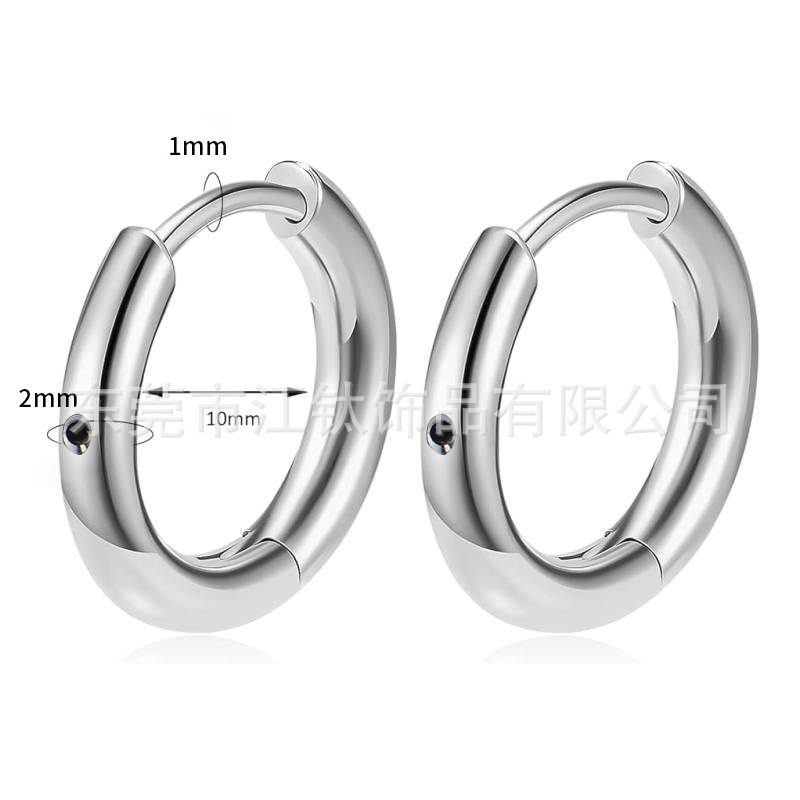 G23 Titanium Internally Threaded Circular Ear Hoop - Pinless Polished Piercing Jewelry - Image 2