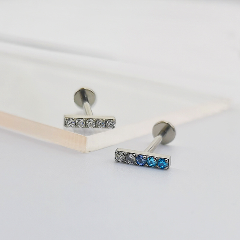 F136 Lip Nail Inlaid Diamond Ear Bone Nail G23 Titanium Alloy Body Piercing Jewelry Customization with Drawings and Samples - Image 4