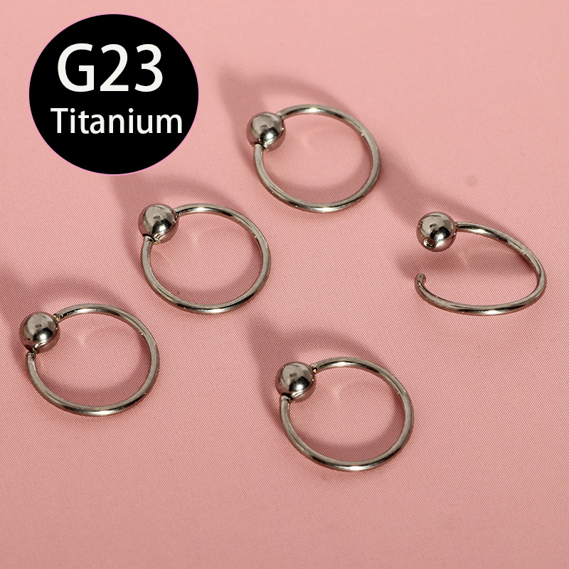G23 Titanium 20g Nose Ring Clip Ball Ring BCR Multi-Purpose Ring for Nose Ear Piercing - Image 2